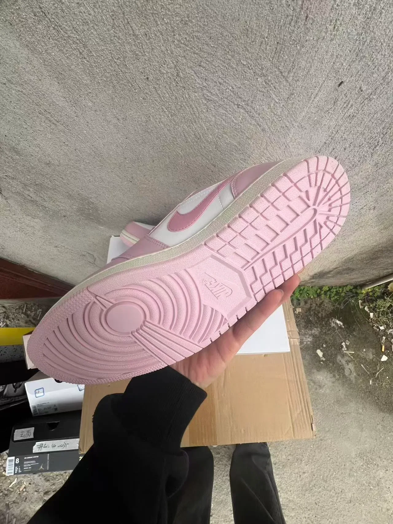 Nike Air Jordan 1 Low Pink and White Lifestyle Sneakers 6