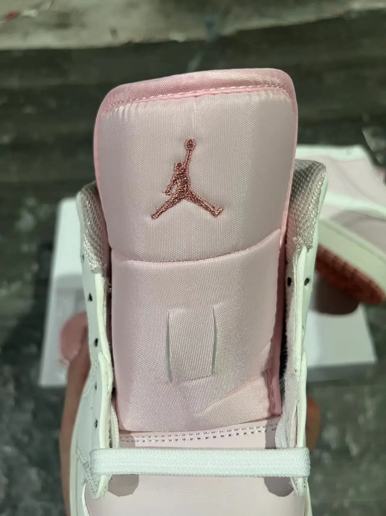 Nike Air Jordan 1 Low Pink and White Lifestyle Sneakers 4
