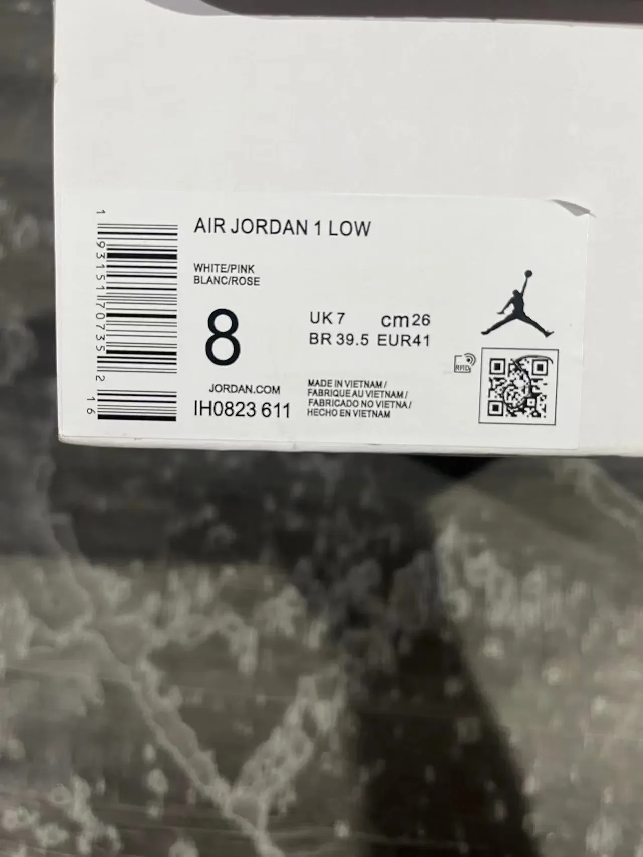 Nike Air Jordan 1 Low Pink and White Lifestyle Sneakers 10