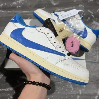 Nike Air Jordan 1 Low Travis Scott Brancas Royal Blue Tênis Lifestyle