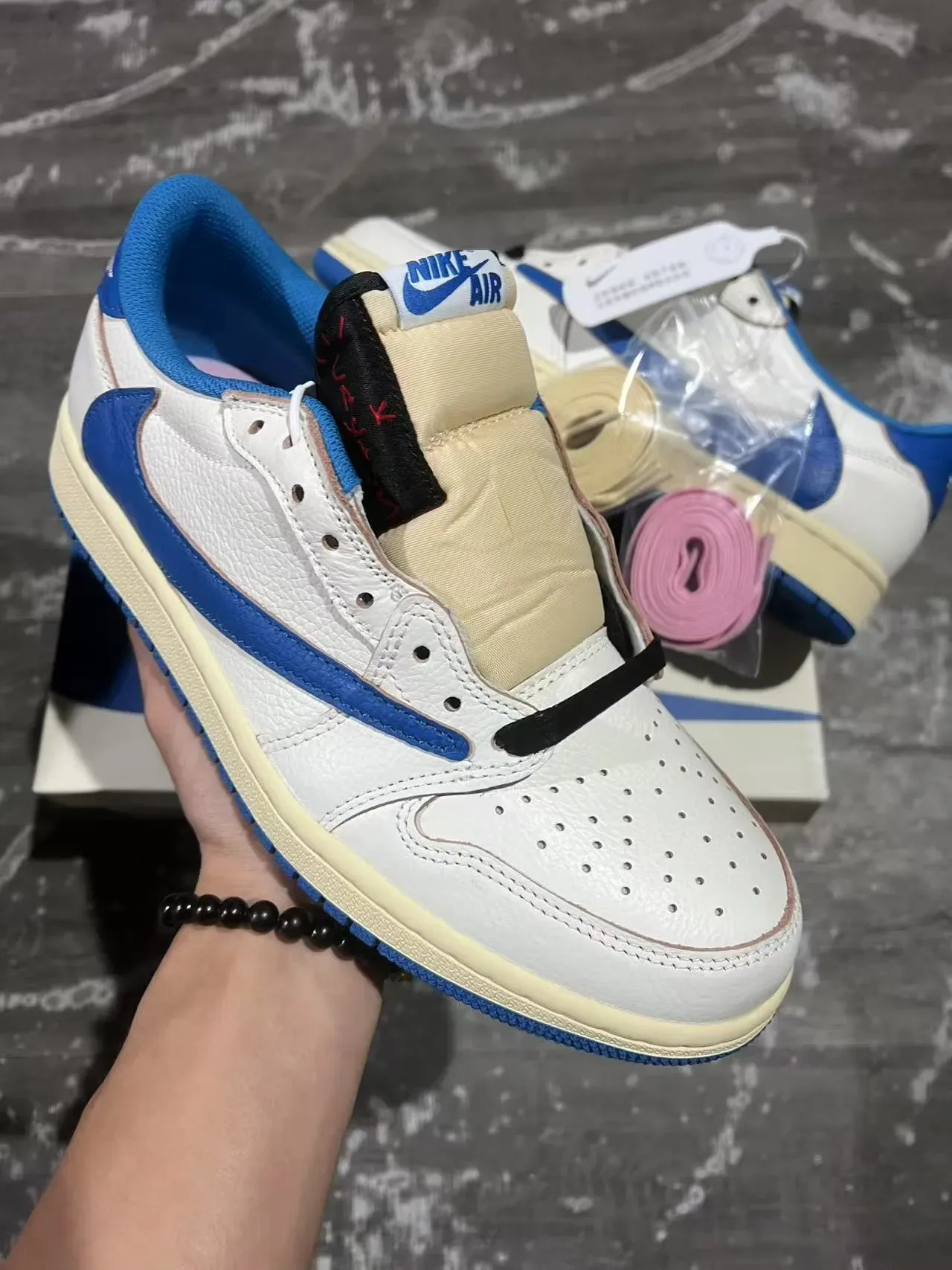 Nike Air Jordan 1 Low Travis Scott White Royal Blue Lifestyle Sneakers 2