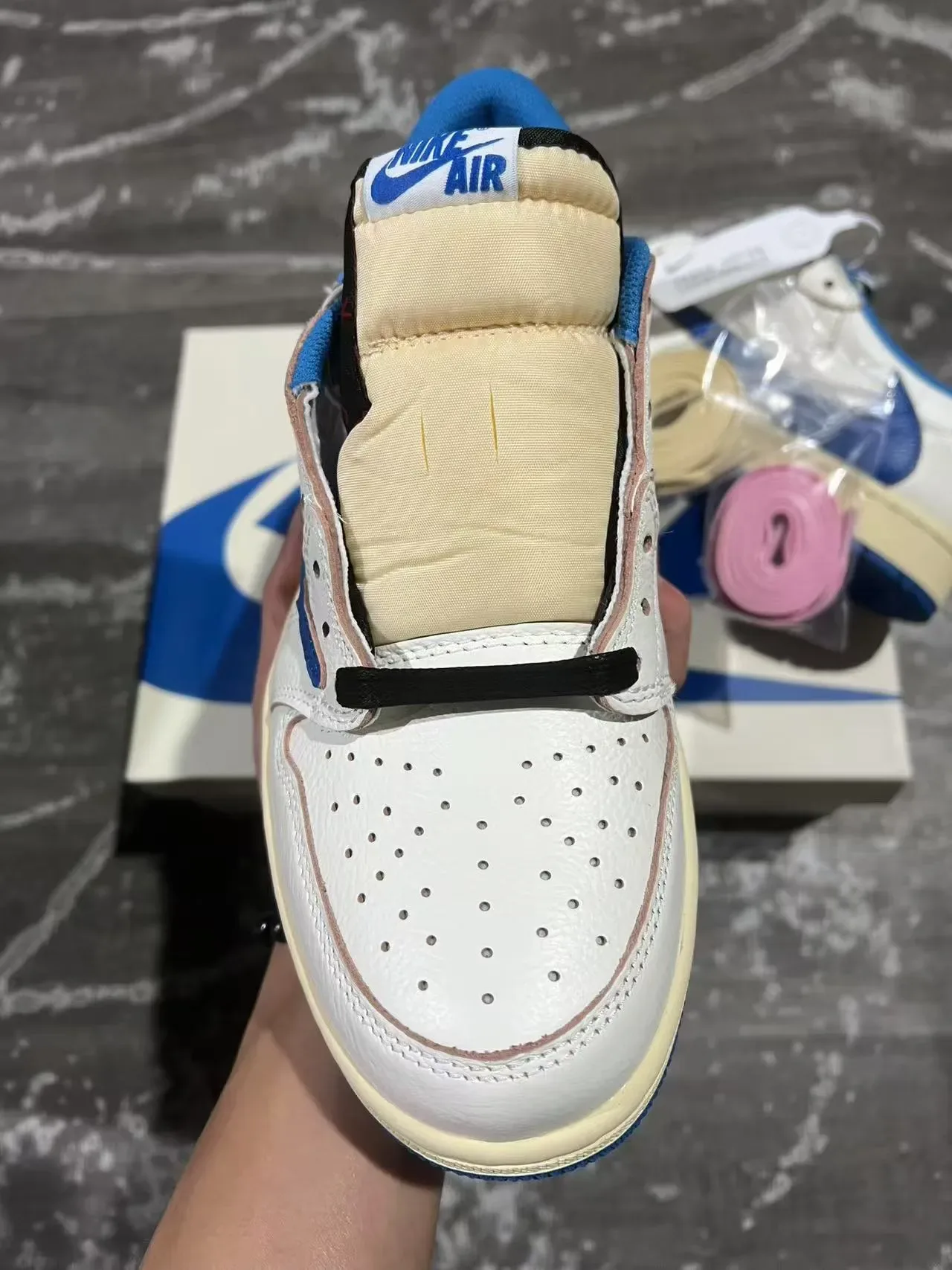 Nike Air Jordan 1 Low Travis Scott White Royal Blue Lifestyle Sneakers 3