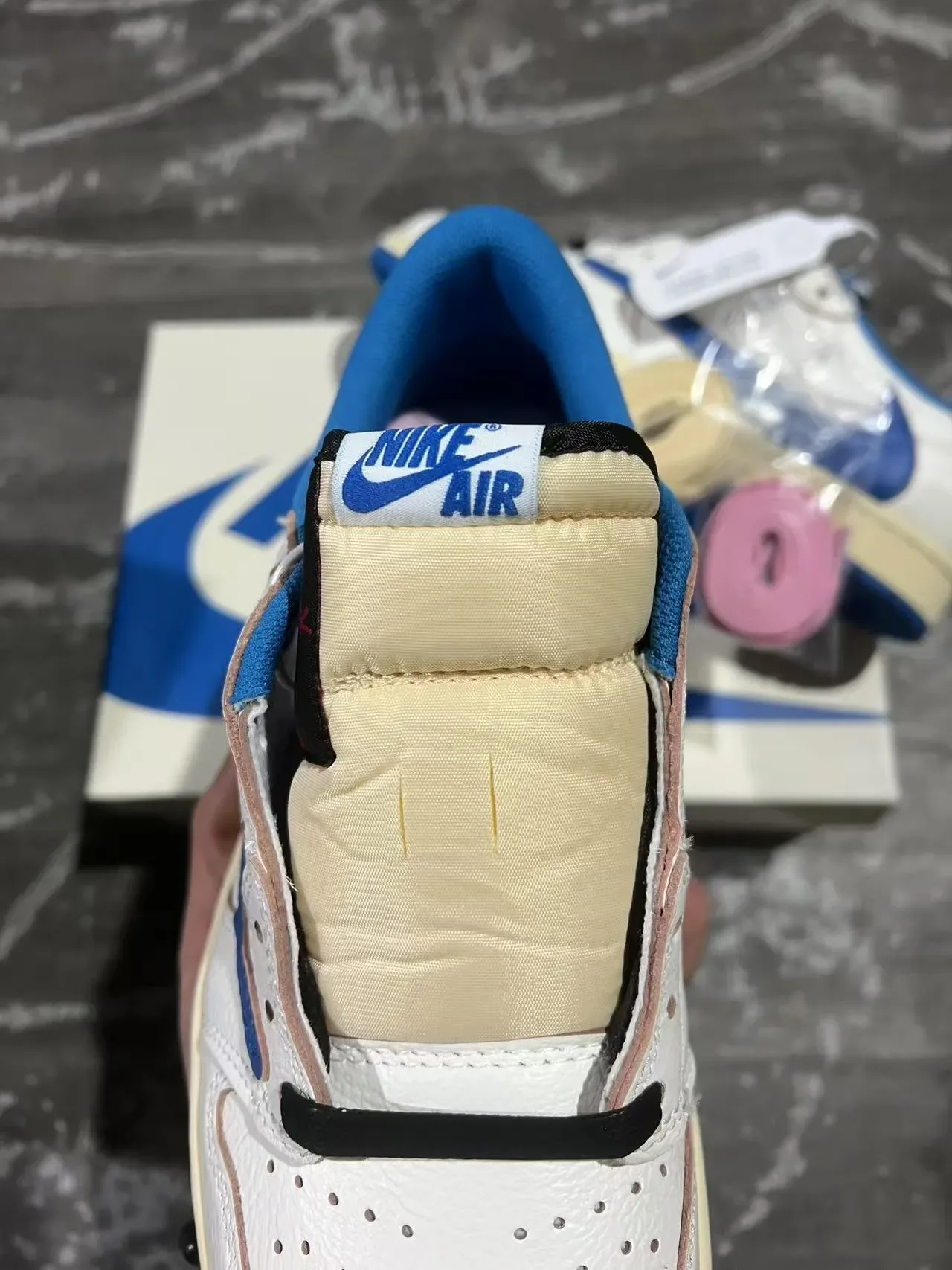 Nike Air Jordan 1 Low Travis Scott White Royal Blue Lifestyle Sneakers 4