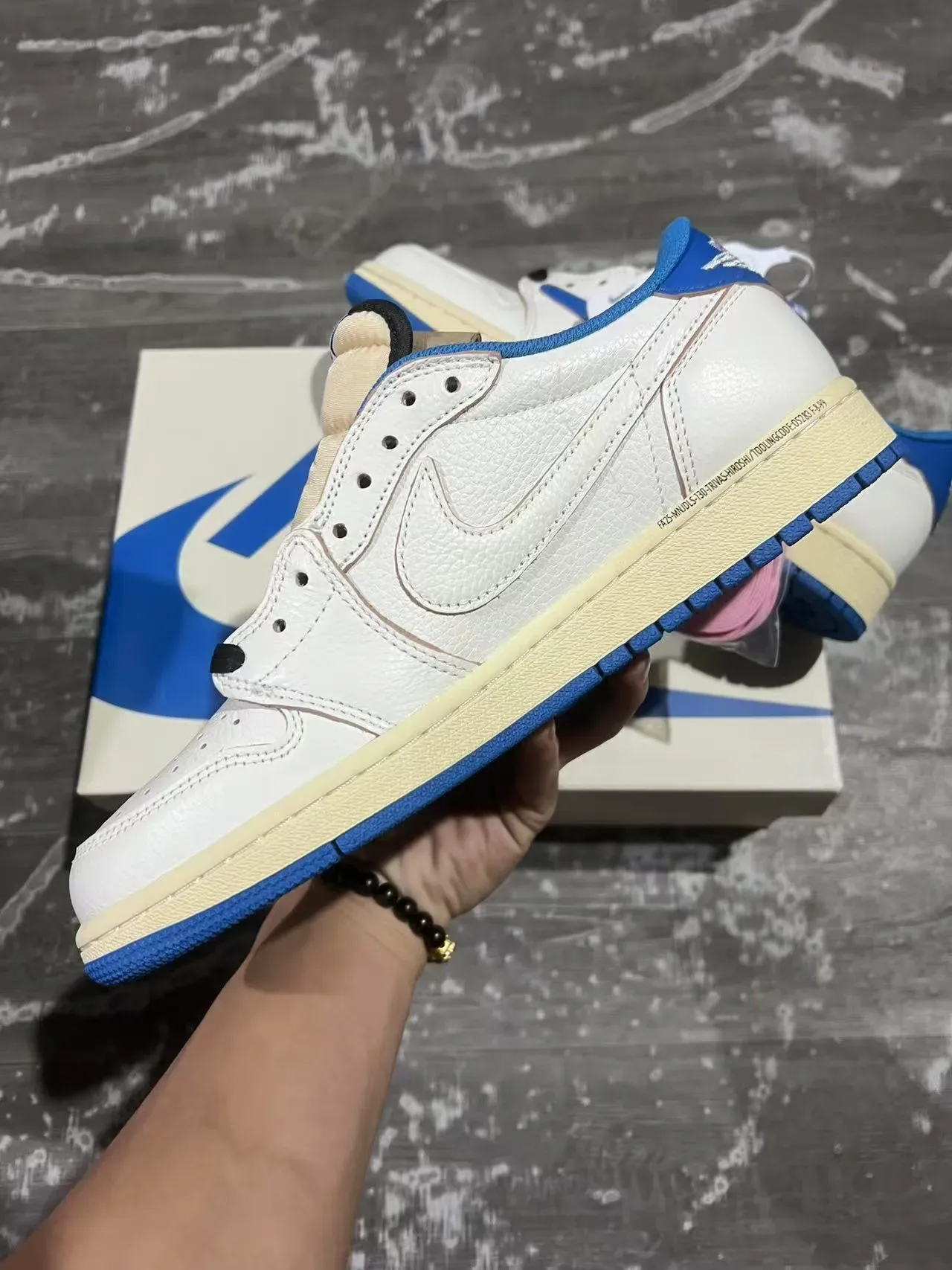 Nike Air Jordan 1 Low Travis Scott White Royal Blue Lifestyle Sneakers 5