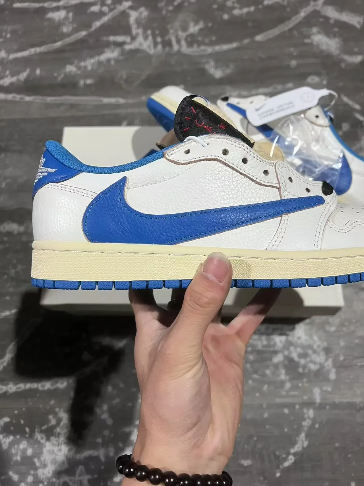 Nike Air Jordan 1 Low Travis Scott White Royal Blue Lifestyle Sneakers 7