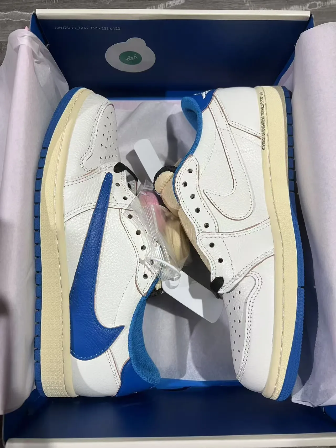 Nike Air Jordan 1 Low Travis Scott White Royal Blue Lifestyle Sneakers 9