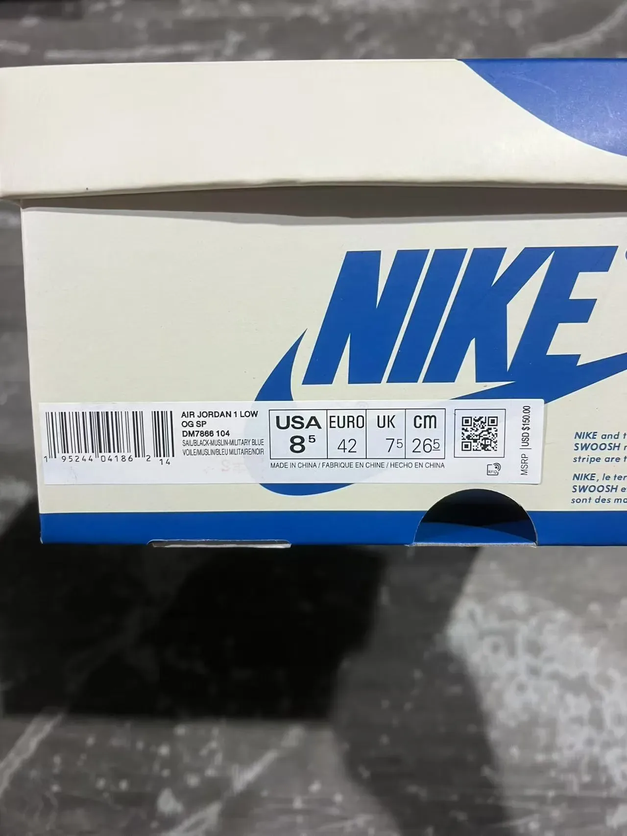 Nike Air Jordan 1 Low Travis Scott White Royal Blue Lifestyle Sneakers 10