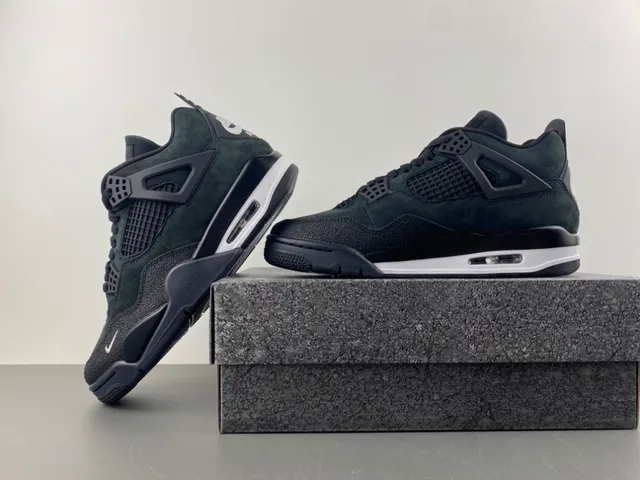 Nike Air Jordan 4 Dark Green Black Suede Basketball Shoes 14