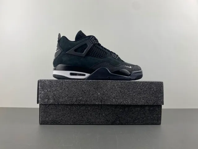 Nike Air Jordan 4 Dark Green Black Suede Basketball Shoes 15