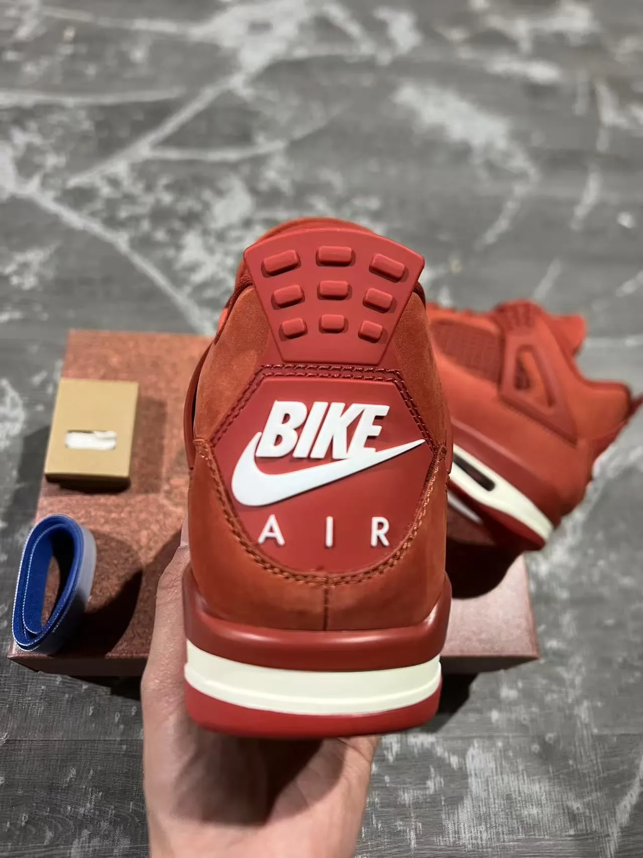 Nike Air Jordan 4 Red Suede Mesh Basketball Shoes 8