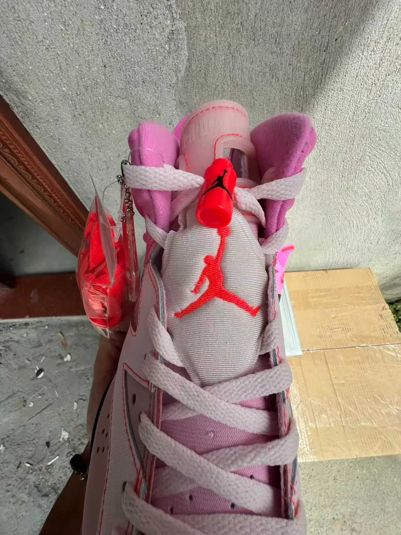 Nike Air Jordan 6 Pink Gray Orange Speckle Basketball Shoes 5