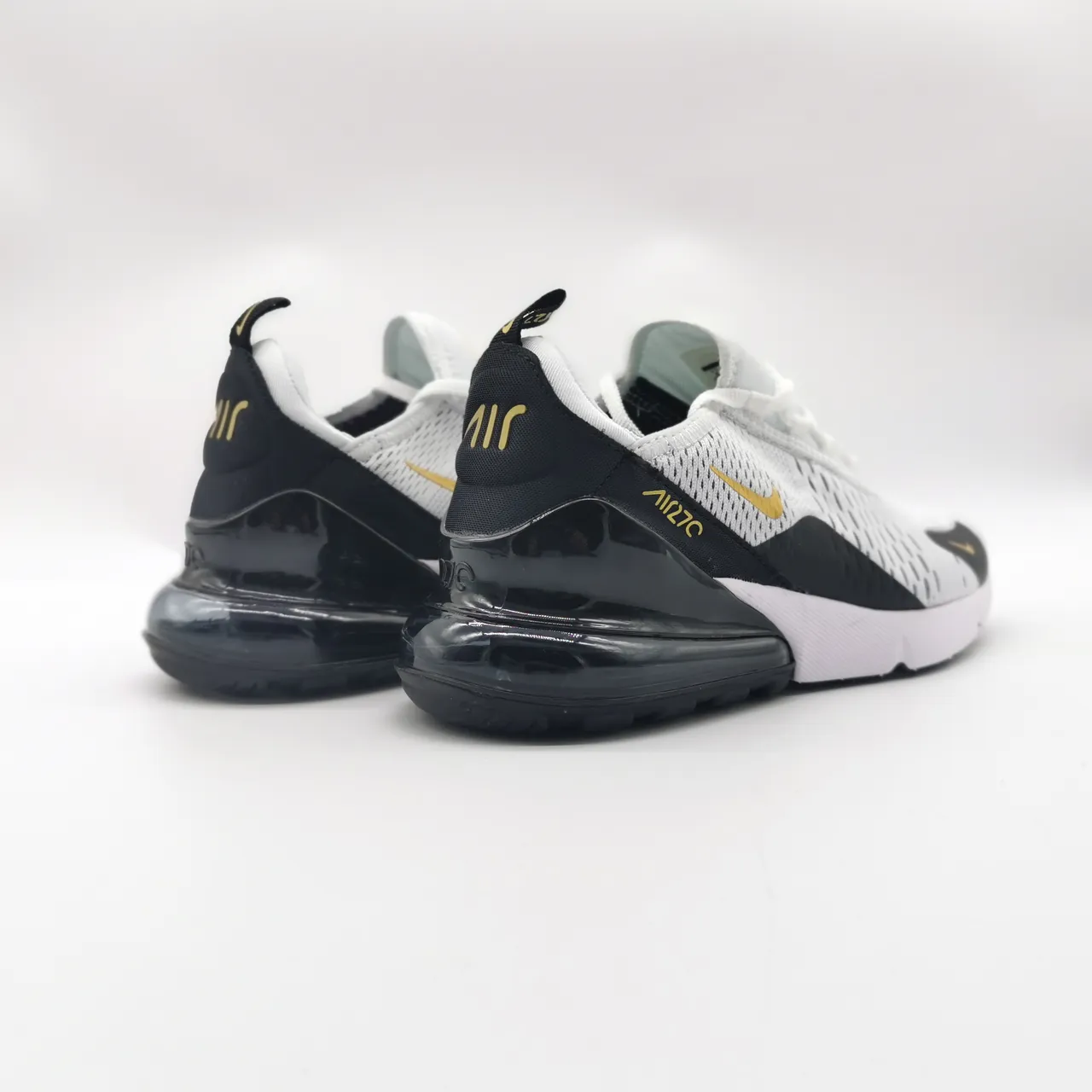 Nike Air Max 270 White Black Gold Lifestyle Sneakers 4