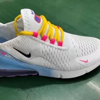 Nike Air Max 270 Blanco Azul Claro Rosa Amarillo Zapatos de correr
