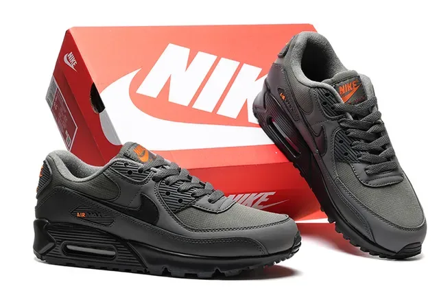 نايك إير ماكس 90 أسود برتقالي لوتوب شبكي وصناعي lifestyle sneakers 2