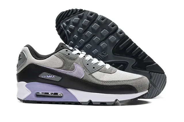 Nike Air Max 90 Gray Black Lavender Lifestyle Sneakers 4