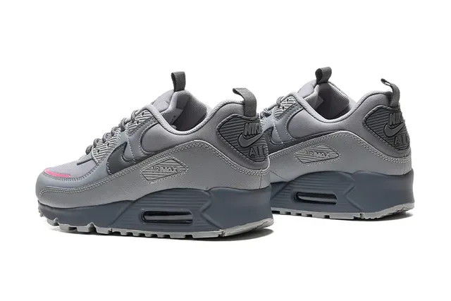 Nike Air Max 90 Gray Pink Low-Top Visible Unit Lifestyle Sneakers 3