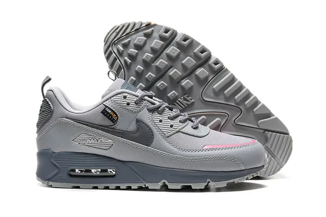 Nike Air Max 90 Gray Pink Low-Top Visible Unit Lifestyle Sneakers 4