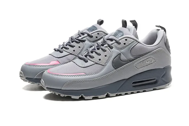 Nike Air Max 90 Gray Pink Low-Top Visible Unit Lifestyle Sneakers 5