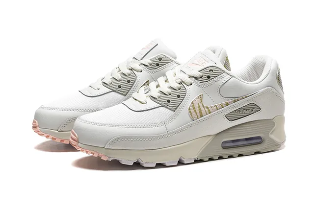 Nike Air Max 90 White Metallic Gold Olive Lifestyle Sneakers 5