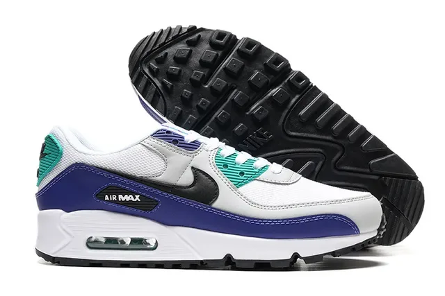 Nike Air Max 90 White Royal Blue Teal Lifestyle Sneakers 3