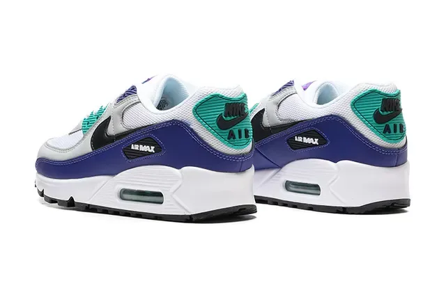 Nike Air Max 90 White Royal Blue Teal Lifestyle Sneakers 4