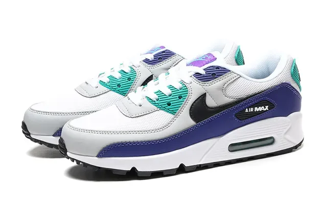 Nike Air Max 90 White Royal Blue Teal Lifestyle Sneakers 5