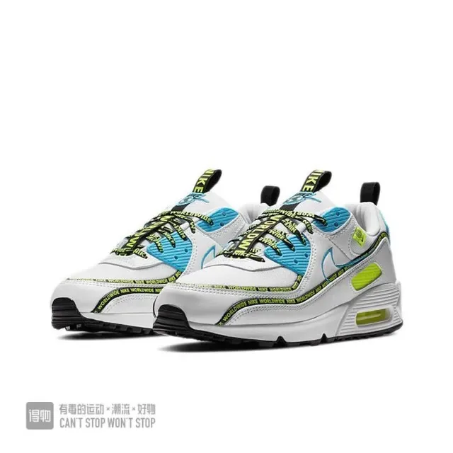 Nike Air Max 90 Worldwide White Blue Lime Lifestyle Sneakers 2