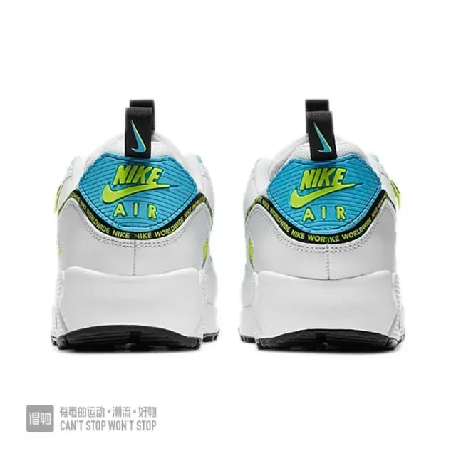 Nike Air Max 90 Worldwide White Blue Lime Lifestyle Sneakers 3