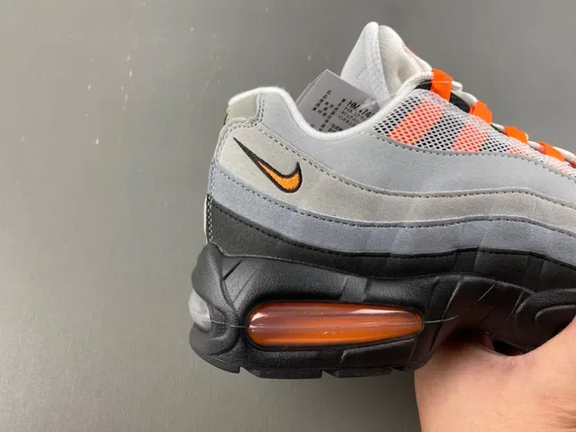 Nike Air Max 95 Gray Orange Lifestyle Sneakers 3