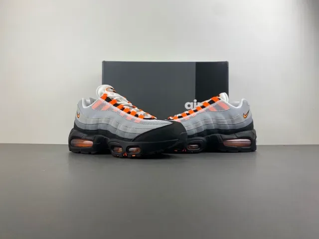 Nike Air Max 95 Gray Orange Lifestyle Sneakers 12