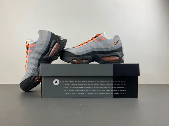 Nike Air Max 95 Gray Orange Lifestyle Sneakers 13
