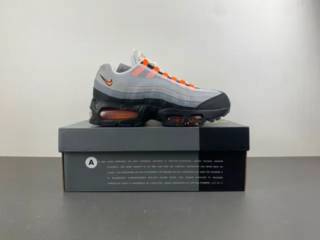 Nike Air Max 95 Gray Orange Lifestyle Sneakers 14