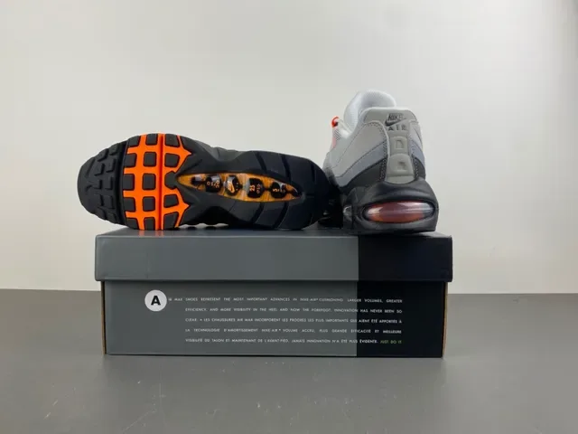 Nike Air Max 95 Gray Orange Lifestyle Sneakers 15