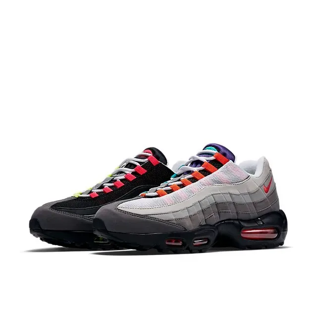 Nike Air Max 95 Cinza Vermelho Laranja Preto Tênis Lifestyle 3