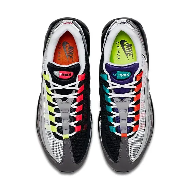 Nike Air Max 95 Cinza Vermelho Laranja Preto Tênis Lifestyle 4
