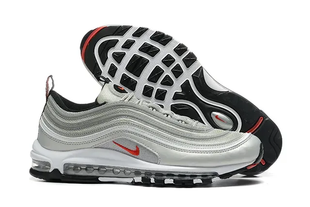 Nike Air Max 97 Metallic Silver Red Lifestyle Sneakers 4