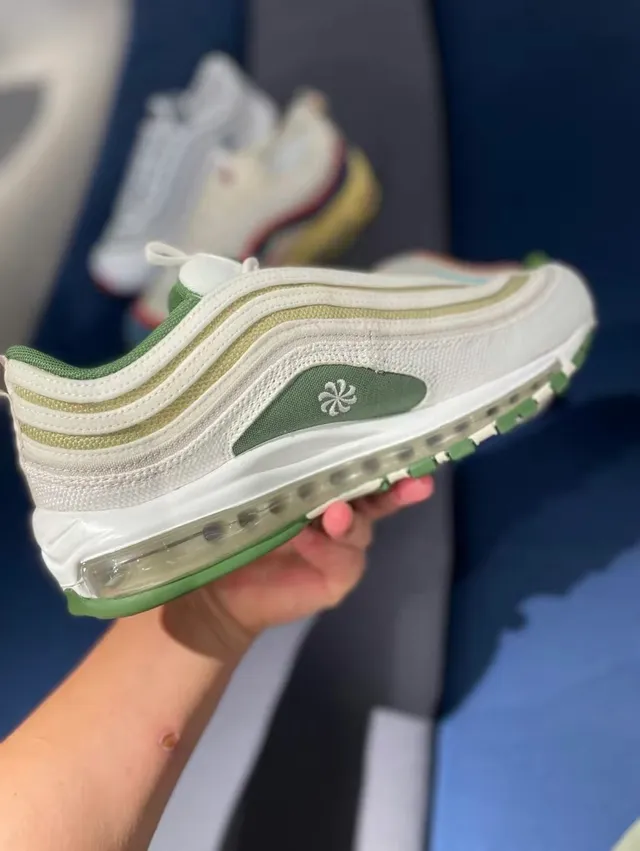 Nike Air Max 97 Olive Green and Off-White Lifestyle Sneakers 2
