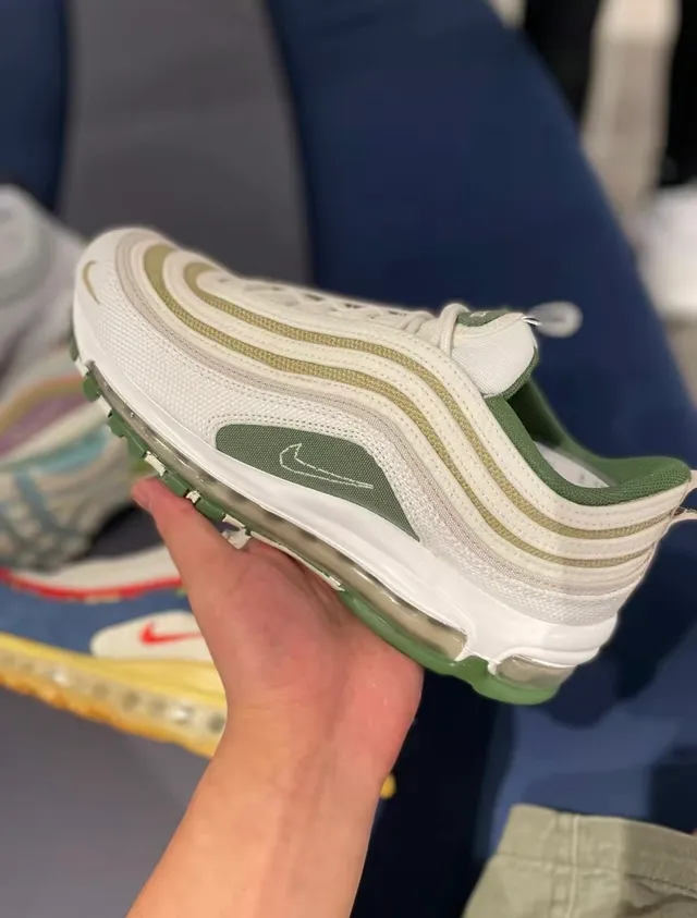 Nike Air Max 97 Olive Green and Off-White Lifestyle Sneakers 3