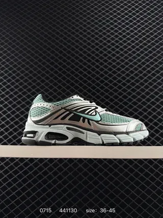 Nike Air Max Moto 2K Silver Green Wave-Shaped Synthetic Cage Open Mesh Panels Lifestyle Sneakers 2