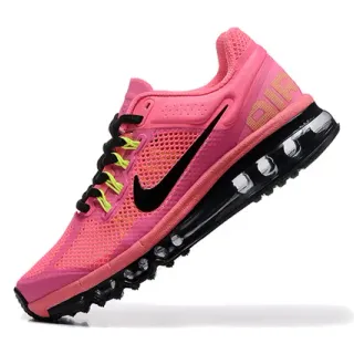 Nike Air Max Chaussures de course avec tige mesh rose et noir, cushioning visible