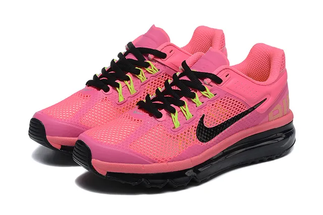 Nike Air Max Pink Black Mesh Upper Visible Cushioning Running Shoes 7