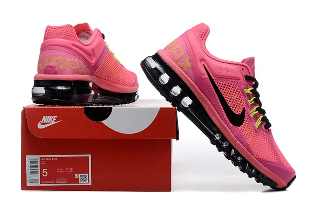 Nike Air Max Pink Black Mesh Upper Visible Cushioning Running Shoes 8