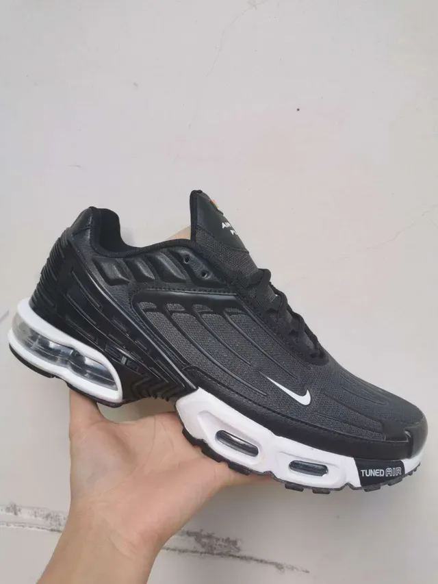 Nike Air Max Plus Tuned Black White Lifestyle Sneakers 9