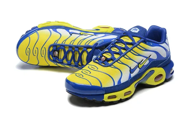 Nike Air Max Plus Yellow and Blue Lifestyle Sneakers 4