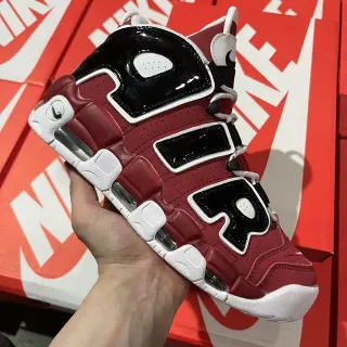 Nike Air More Uptempo rojo negro blanco zapatos de baloncesto