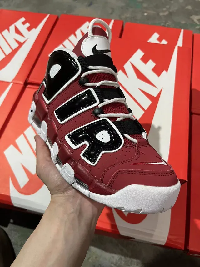 Nike Air More Uptempo Red Black White Basketball Shoes 2