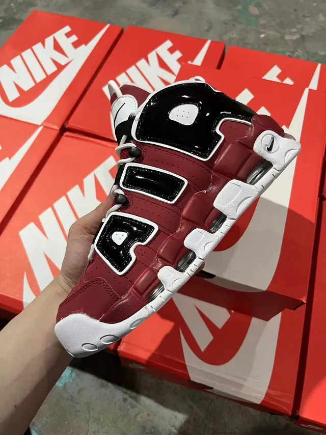Nike Air More Uptempo Red Black White Basketball Shoes 3