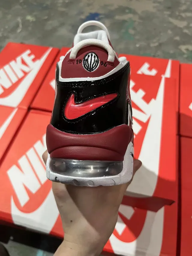 Nike Air More Uptempo Red Black White Basketball Shoes 5