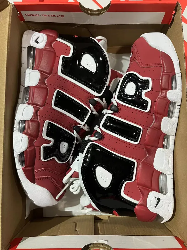 Nike Air More Uptempo Red Black White Basketball Shoes 6