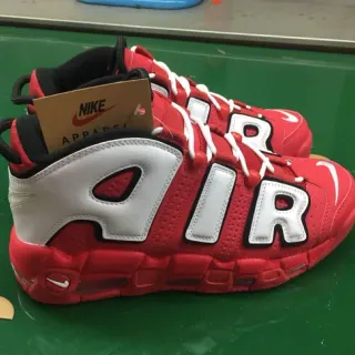 Nike Air More Uptempo Red White Black Basketball Shoes